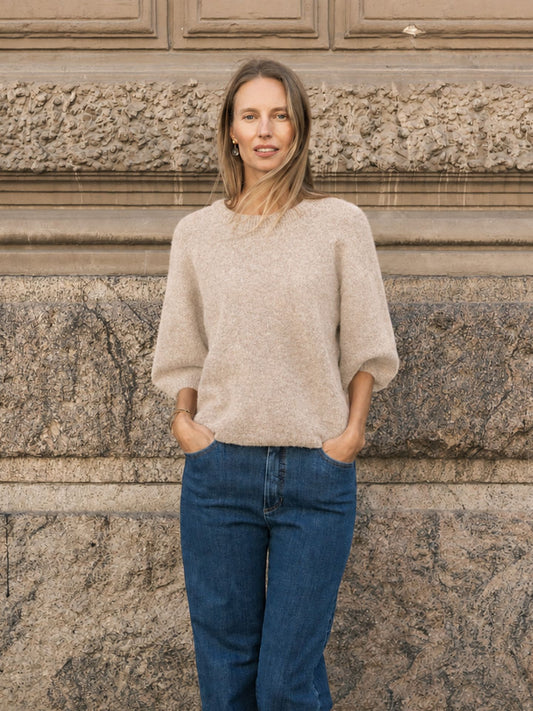 ALPACA BOXY T-SHIRT SAND