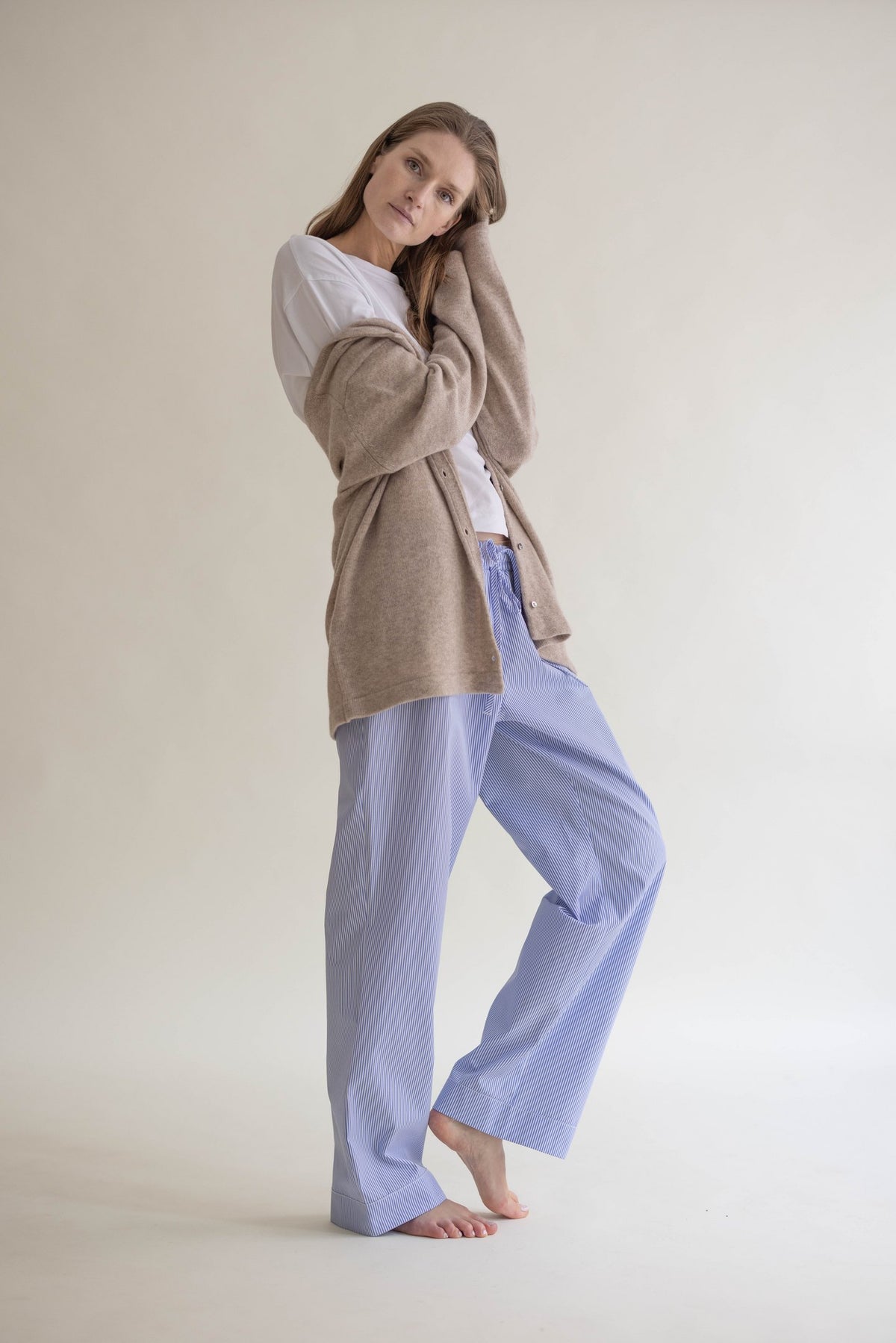 CASHMERE OVERSHIRT CAFE AU LAIT