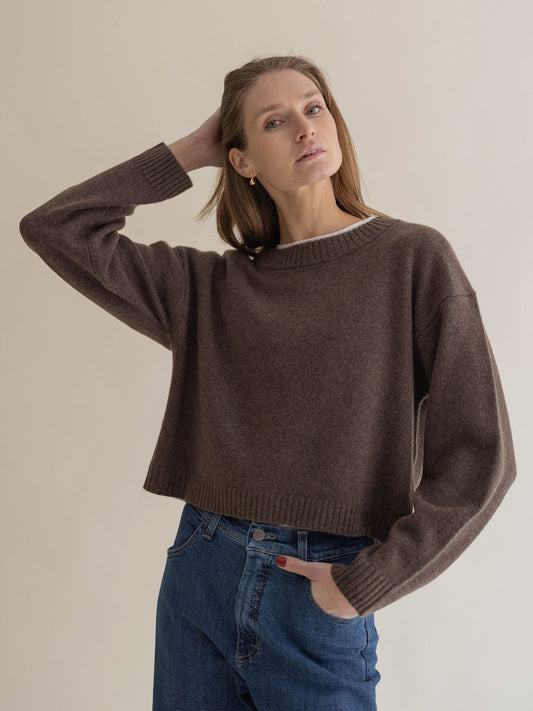 CASHMERE CREWNECK ESPRESSO