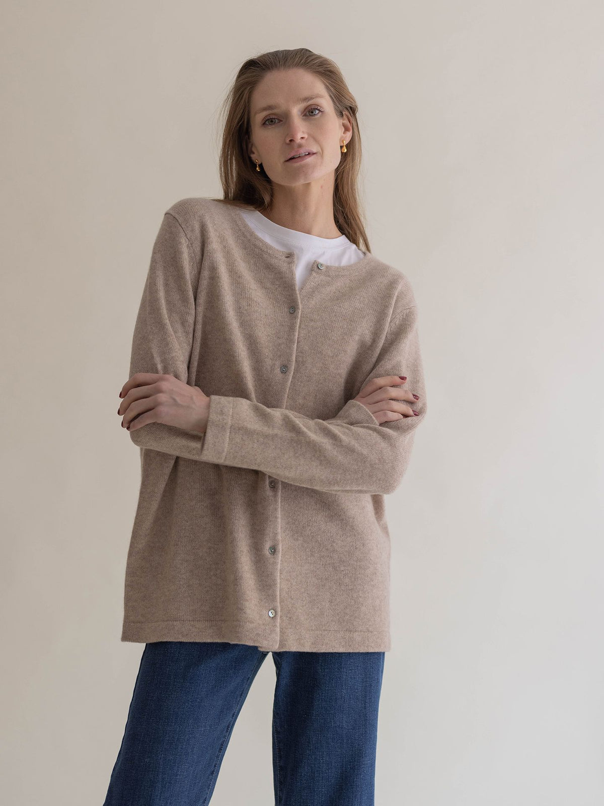 CASHMERE OVERSHIRT CAFE AU LAIT