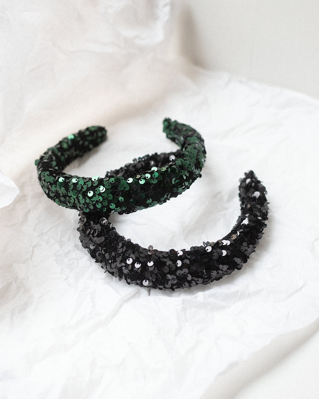 HEADBAND HELSINKI ATELIER PADDED SEQUINS BLACK
