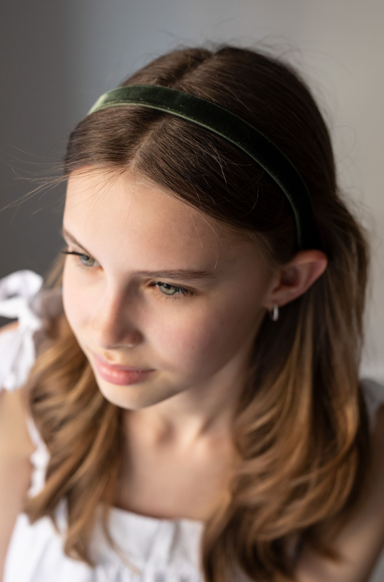 HEADBAND HELSINKI ATELIER SLIM VELVET GREEN