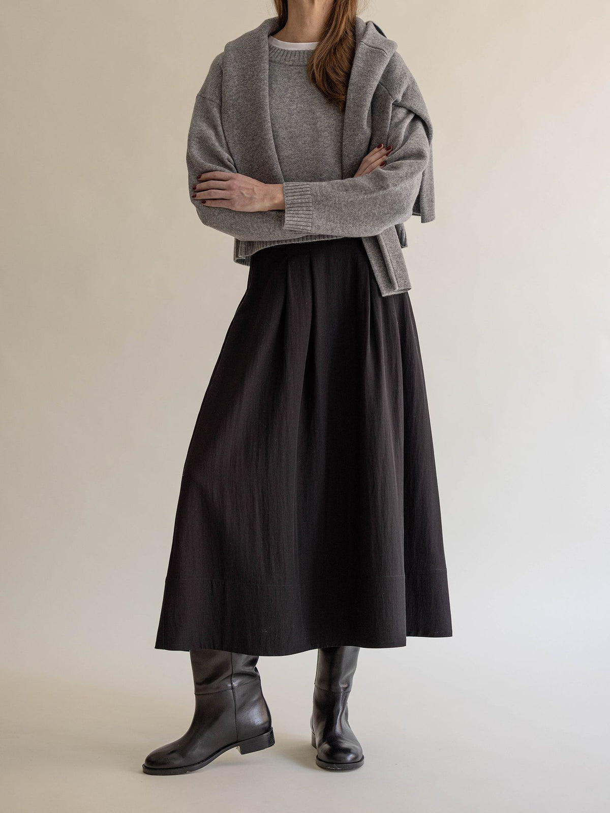 MIDI SKIRT BLACK