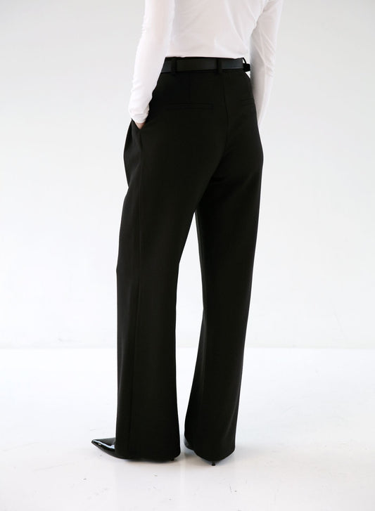 PLEATED WOOL PANTS