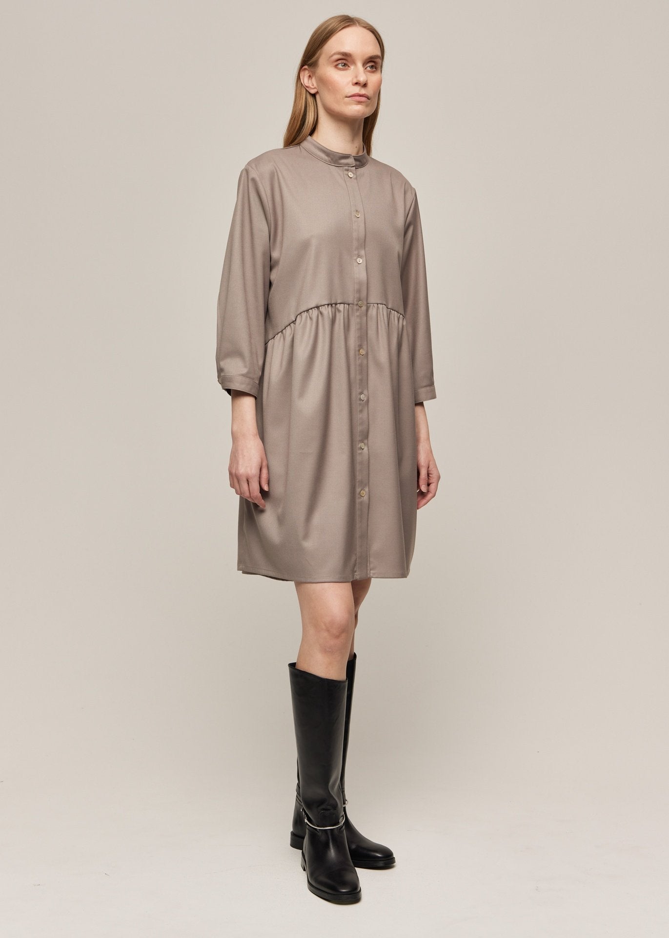 SHIRT DRESS OYSTER