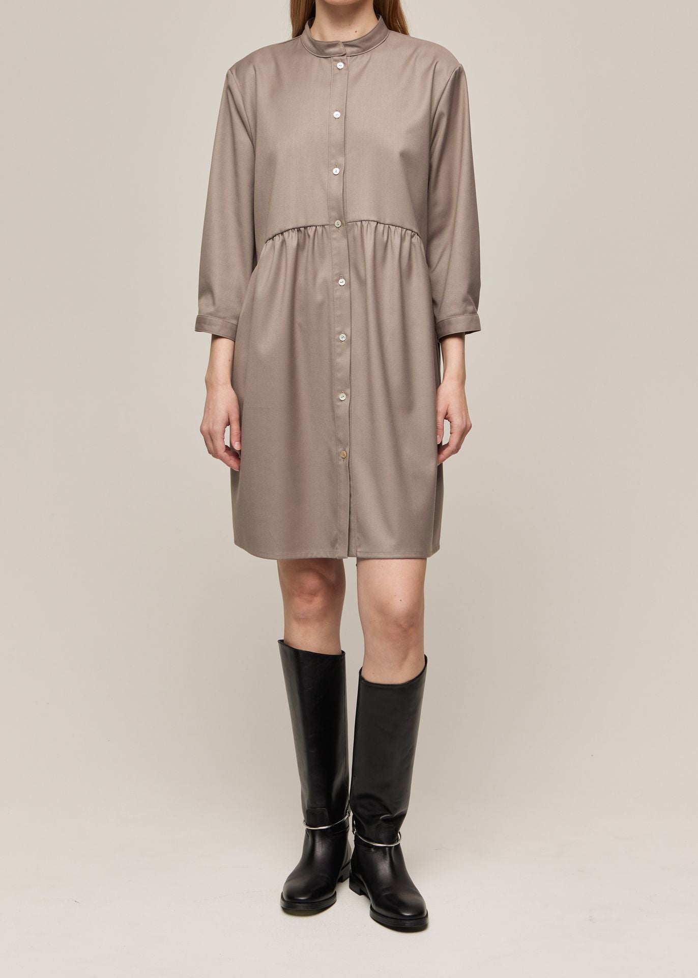 SHIRT DRESS OYSTER