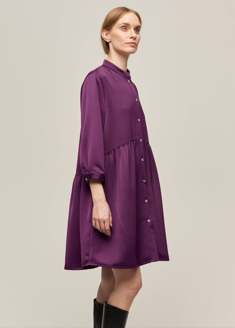 SHIRT DRESS PLUM