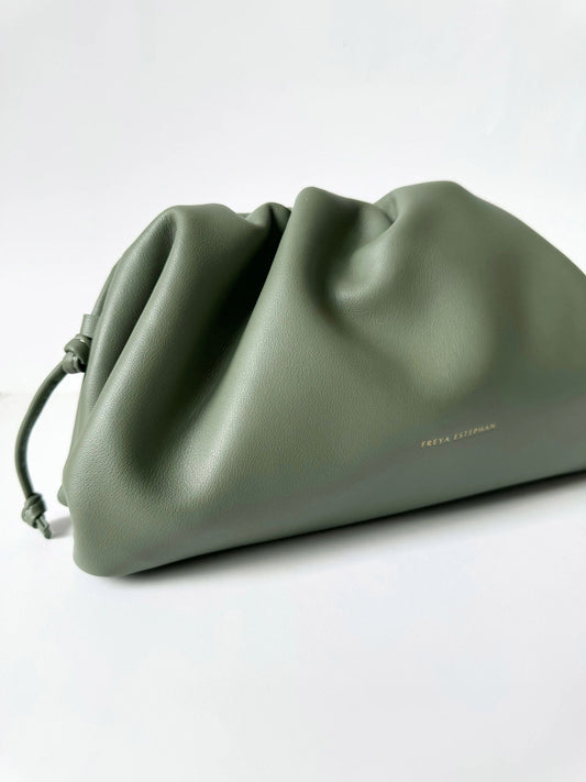 SMALL POUCH WITH STRAP OLIVE GREEN