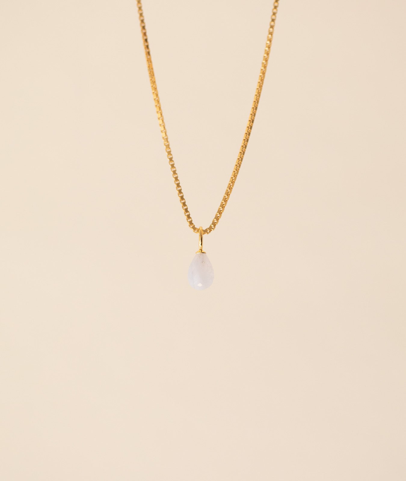 BLUE LACE AGATE DROP PENDANT GOLD