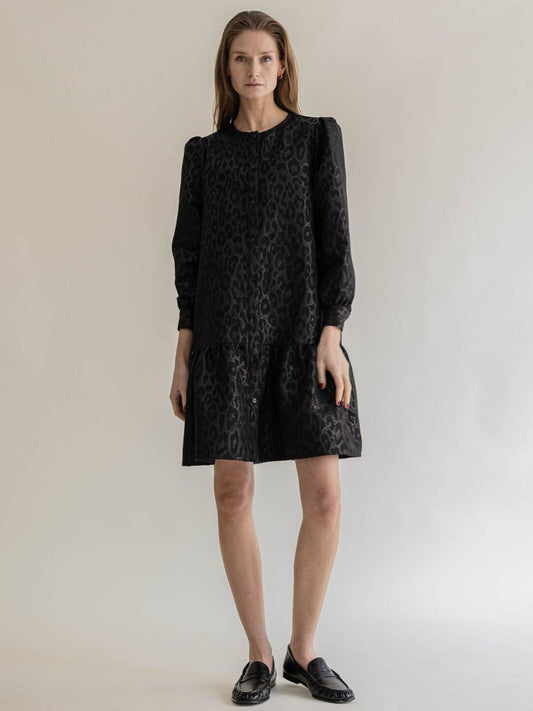 ADELINA DRESS BLACK LEO