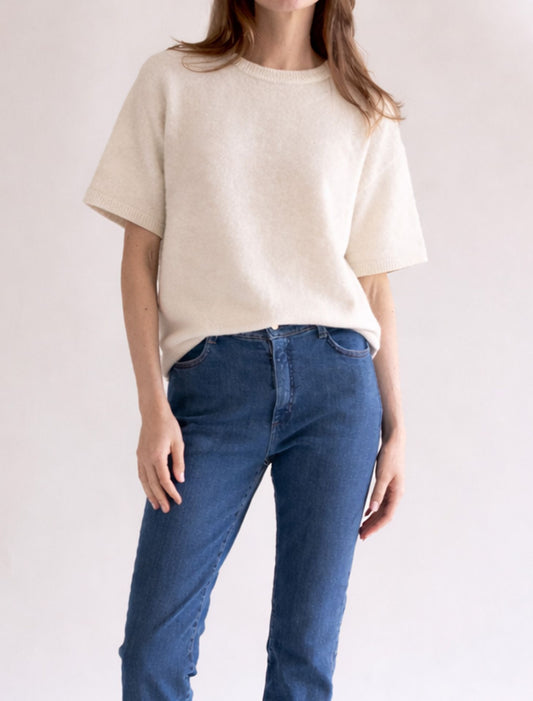 ALPACA BOXY T-SHIRT IVORY