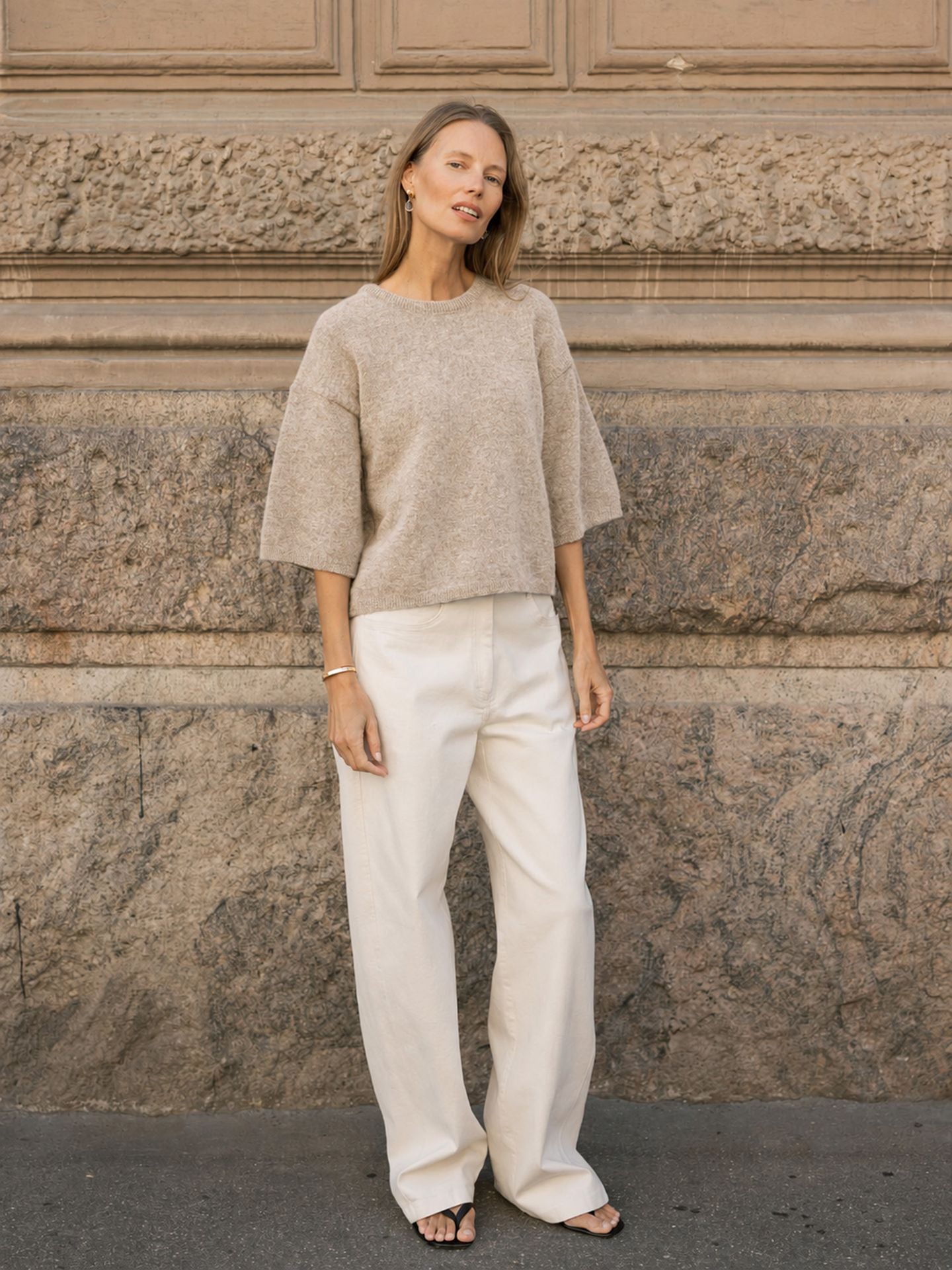 ALPACA BOXY T-SHIRT SAND