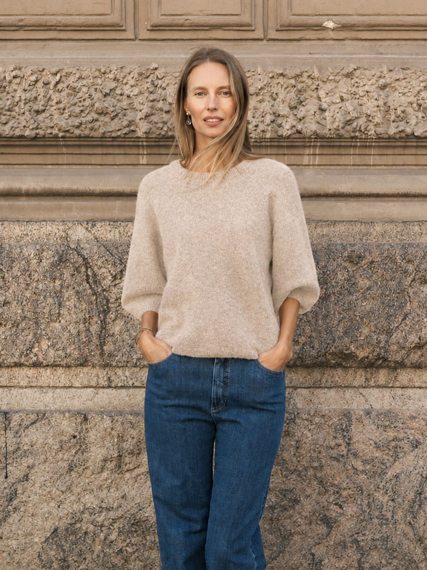 ALPACA BOXY T-SHIRT SAND