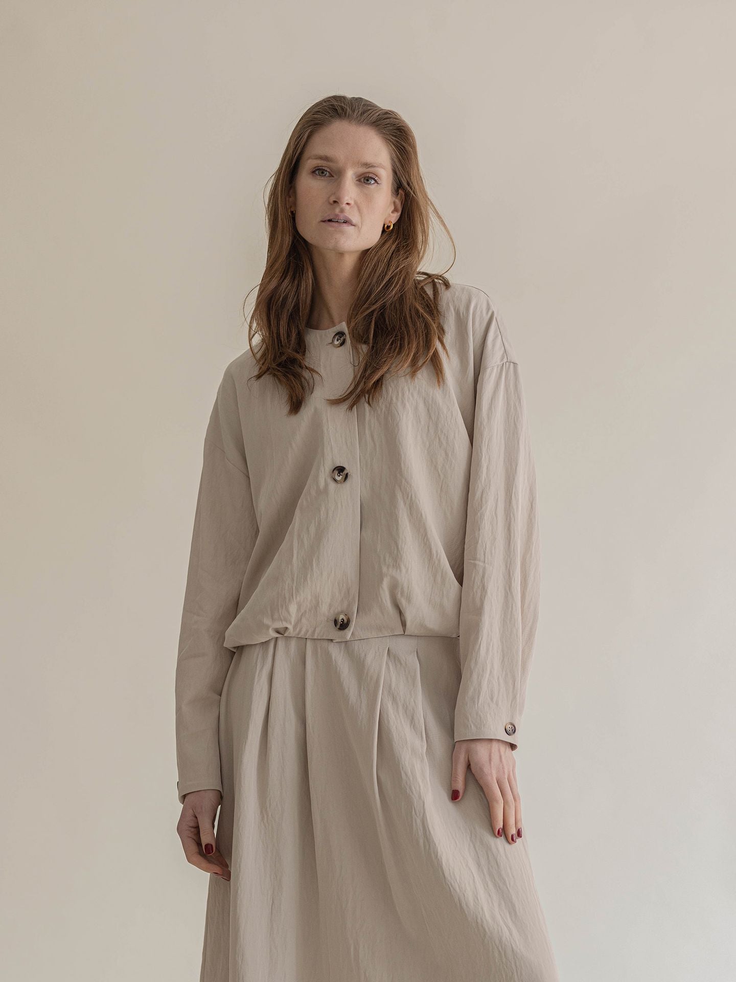 BOMBER SHIRT BEIGE