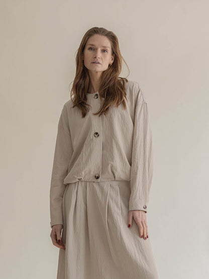 BOMBER SHIRT BEIGE
