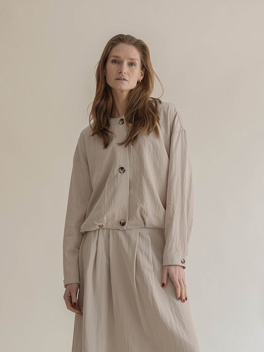 BOMBER SHIRT BEIGE