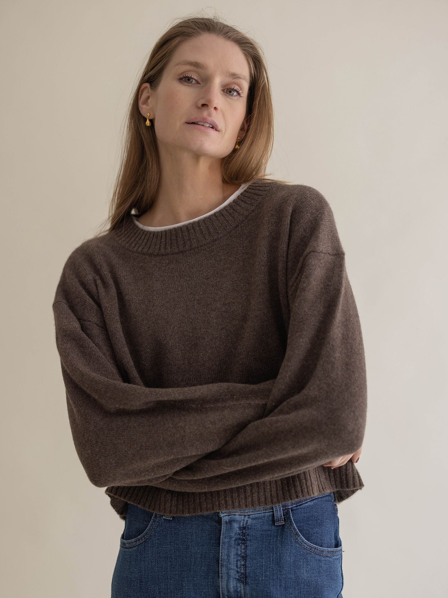 CASHMERE CREWNECK ESPRESSO