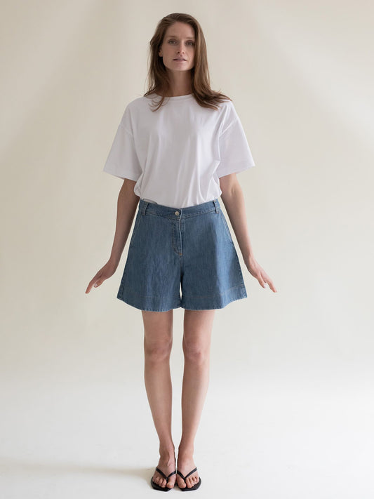 DENIM SHORTS SKY BLUE