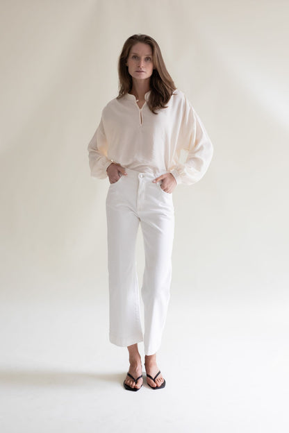 DENIM WIDE WHITE
