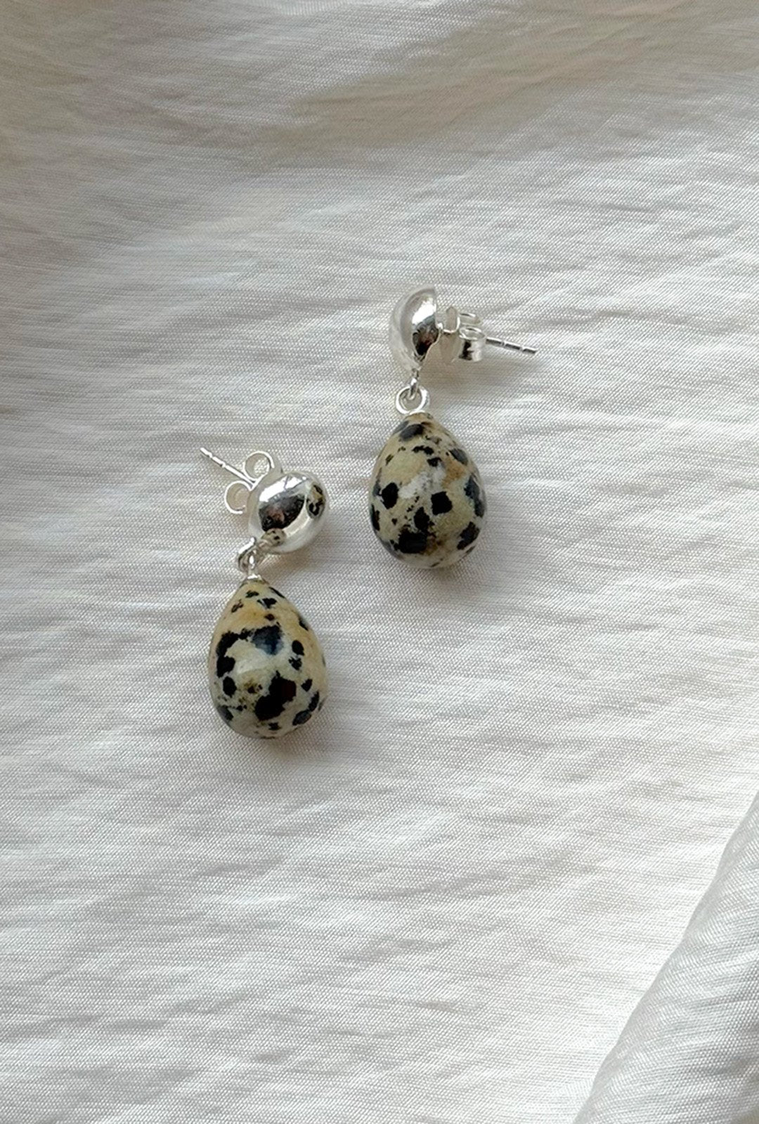 DROP EARRINGS DALMATIAN JASPER