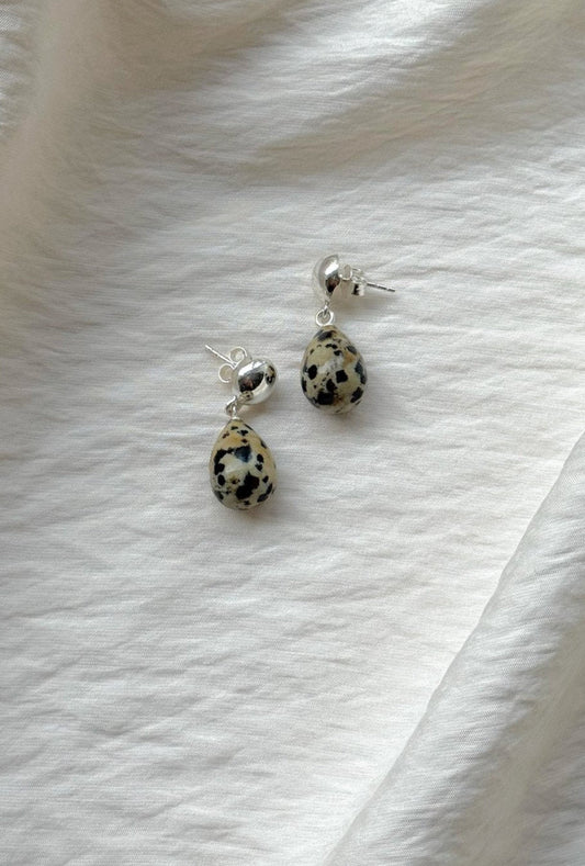 DROP EARRINGS DALMATIAN JASPER