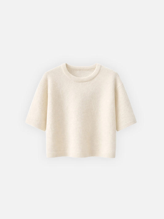 ALPACA BOXY T-SHIRT IVORY