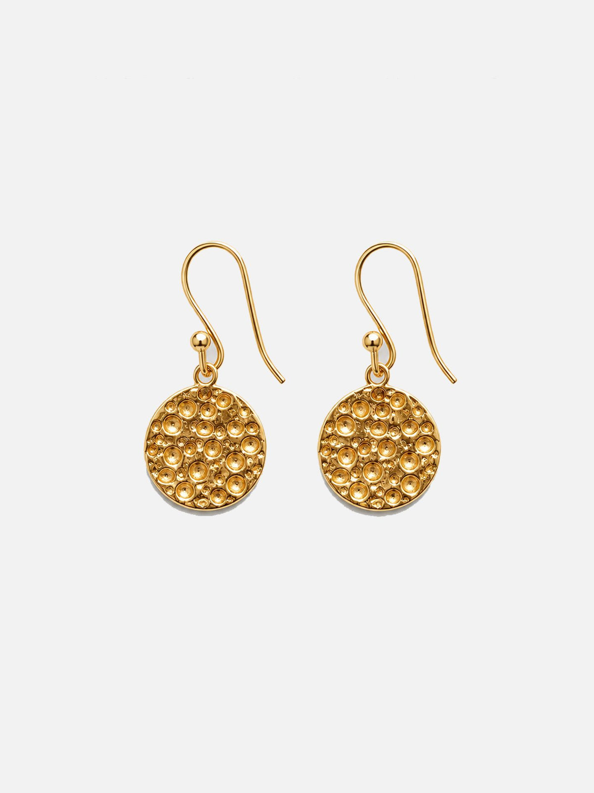 HAMMERED DISK EARRINGS GOLD