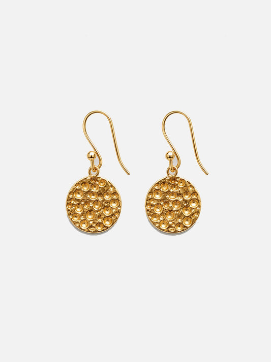 HAMMERED DISK EARRINGS GOLD