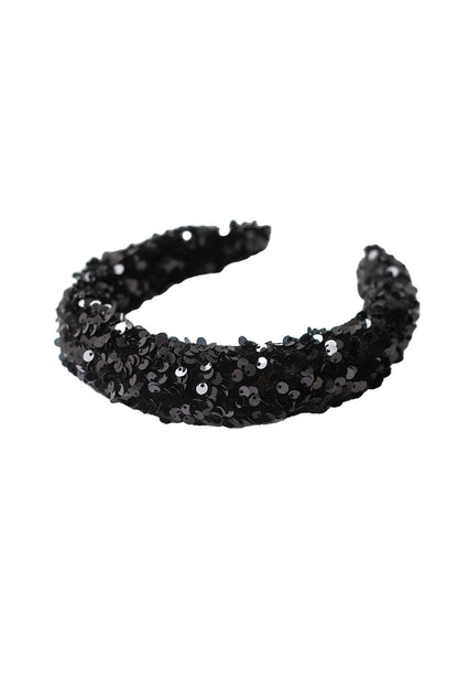 HEADBAND HELSINKI ATELIER PADDED SEQUINS BLACK