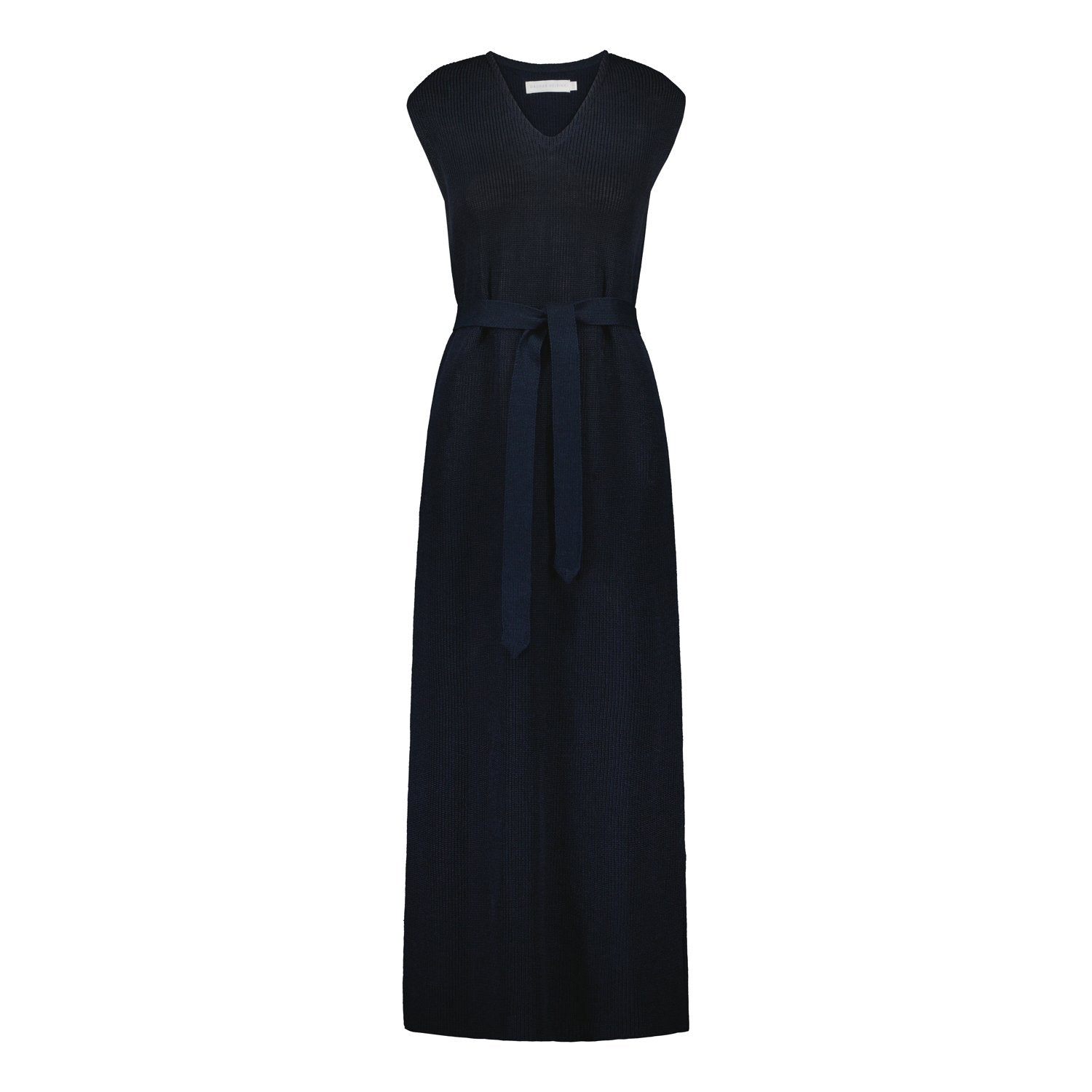 LINEN DRESS V-NECK NAVY