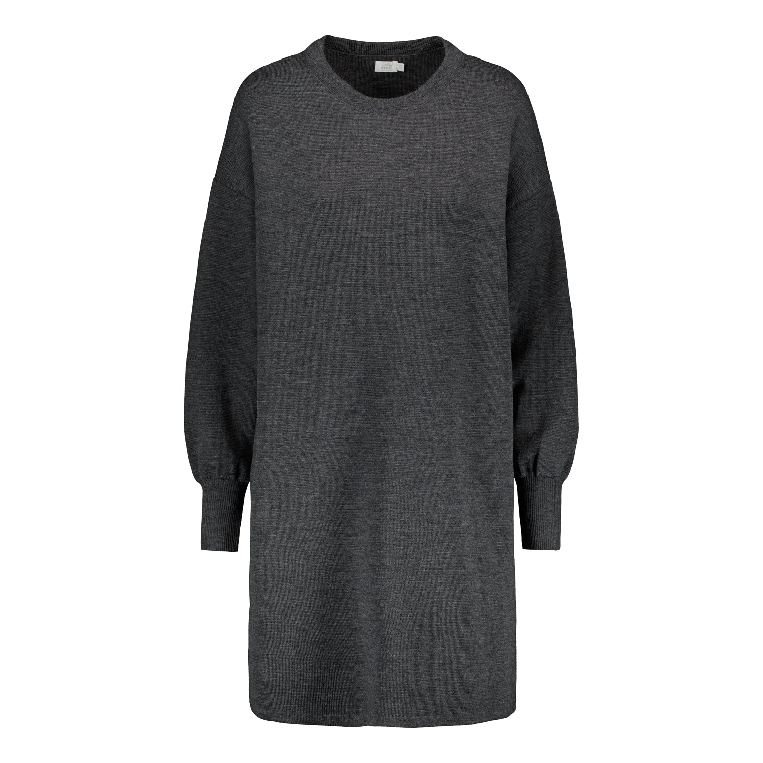 MERINO BOXY DRESS DARK GREY