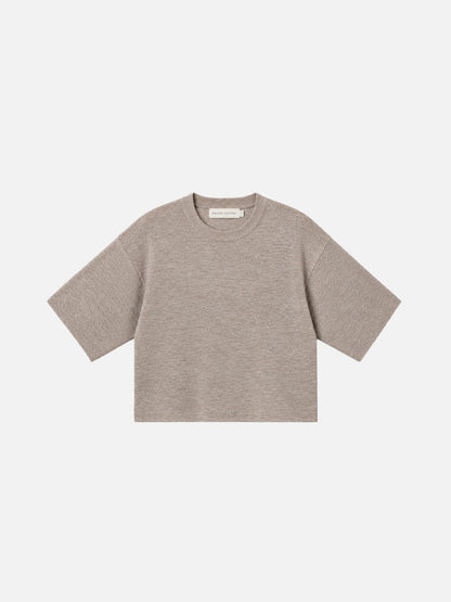MERINO BOXY T-SHIRT OATMEAL