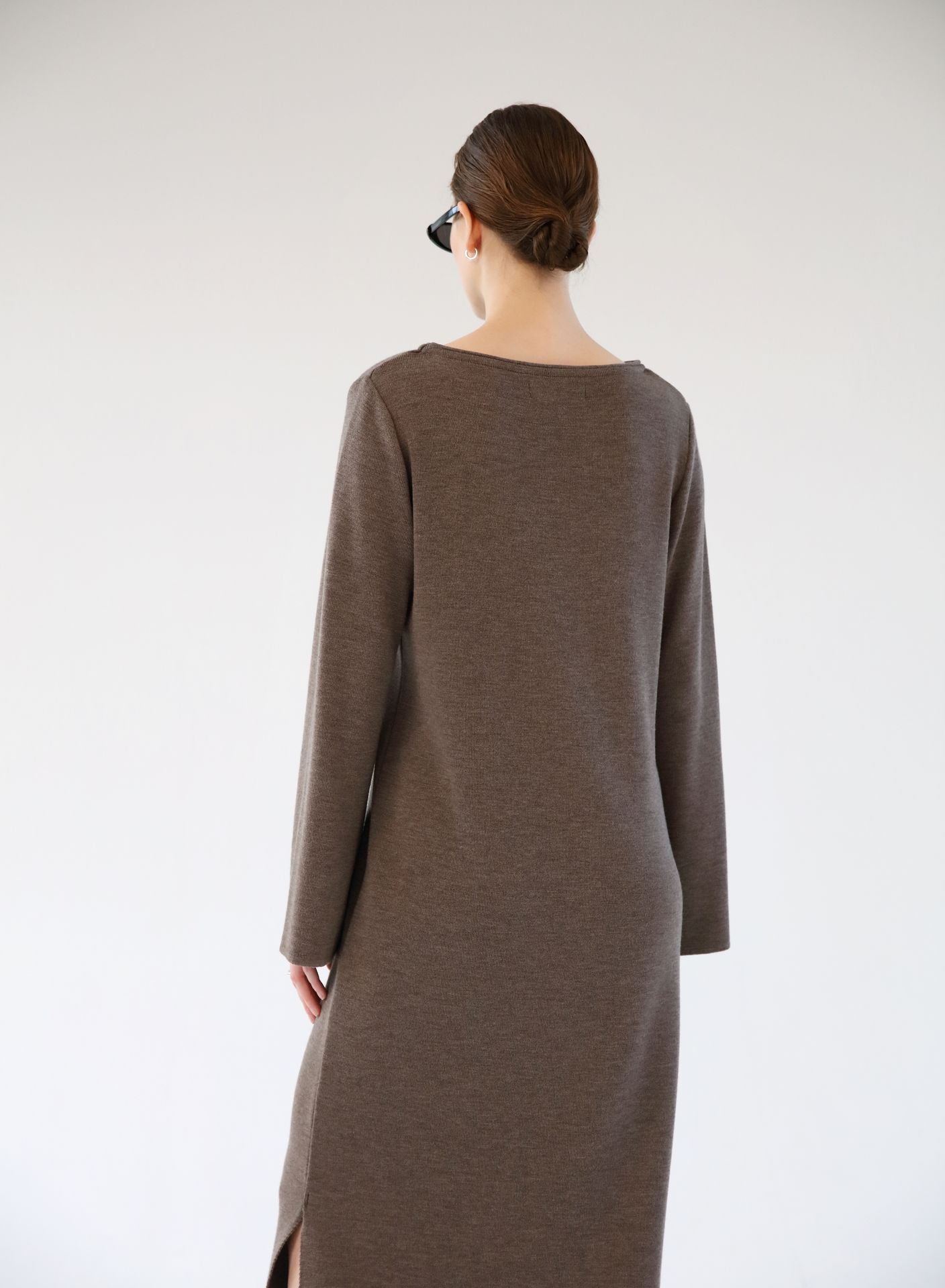 MERINO DRESS COFFEE