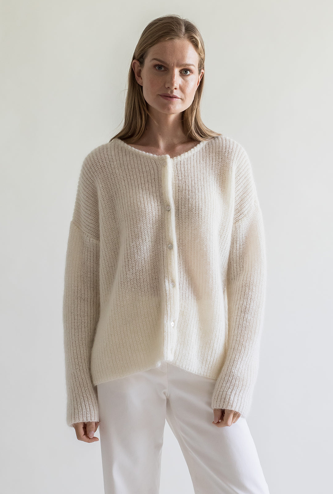 MOHAIR CARDIGAN WHITE