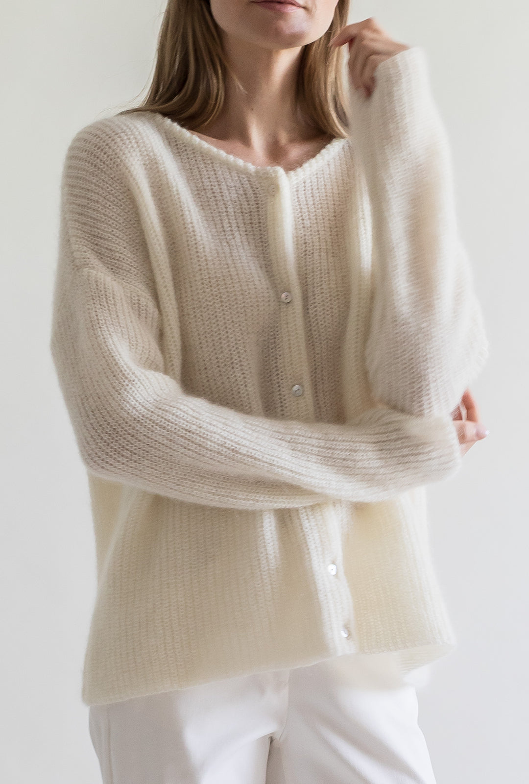 MOHAIR CARDIGAN WHITE