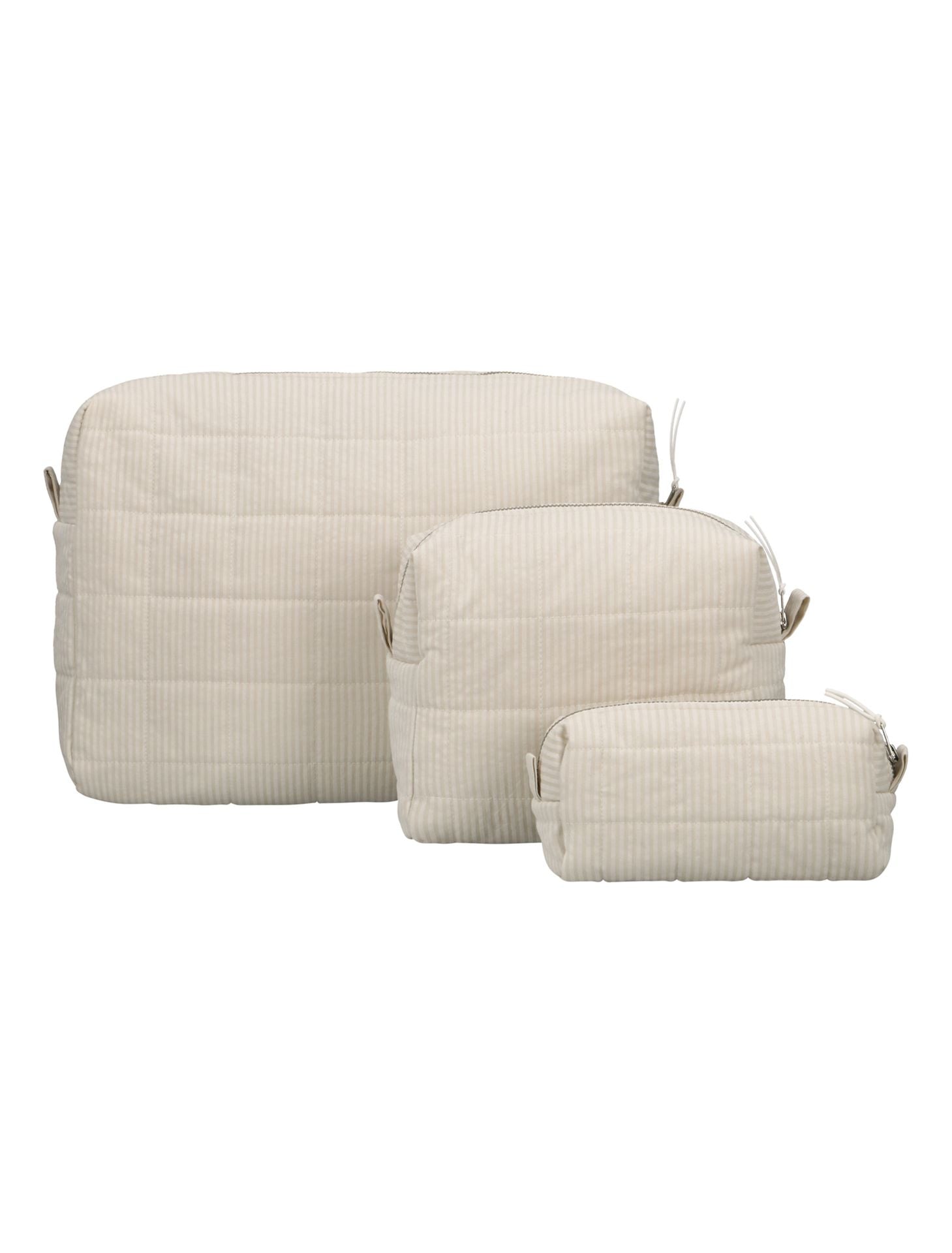 QUILTED COSMETIC BAG SAND SMALL