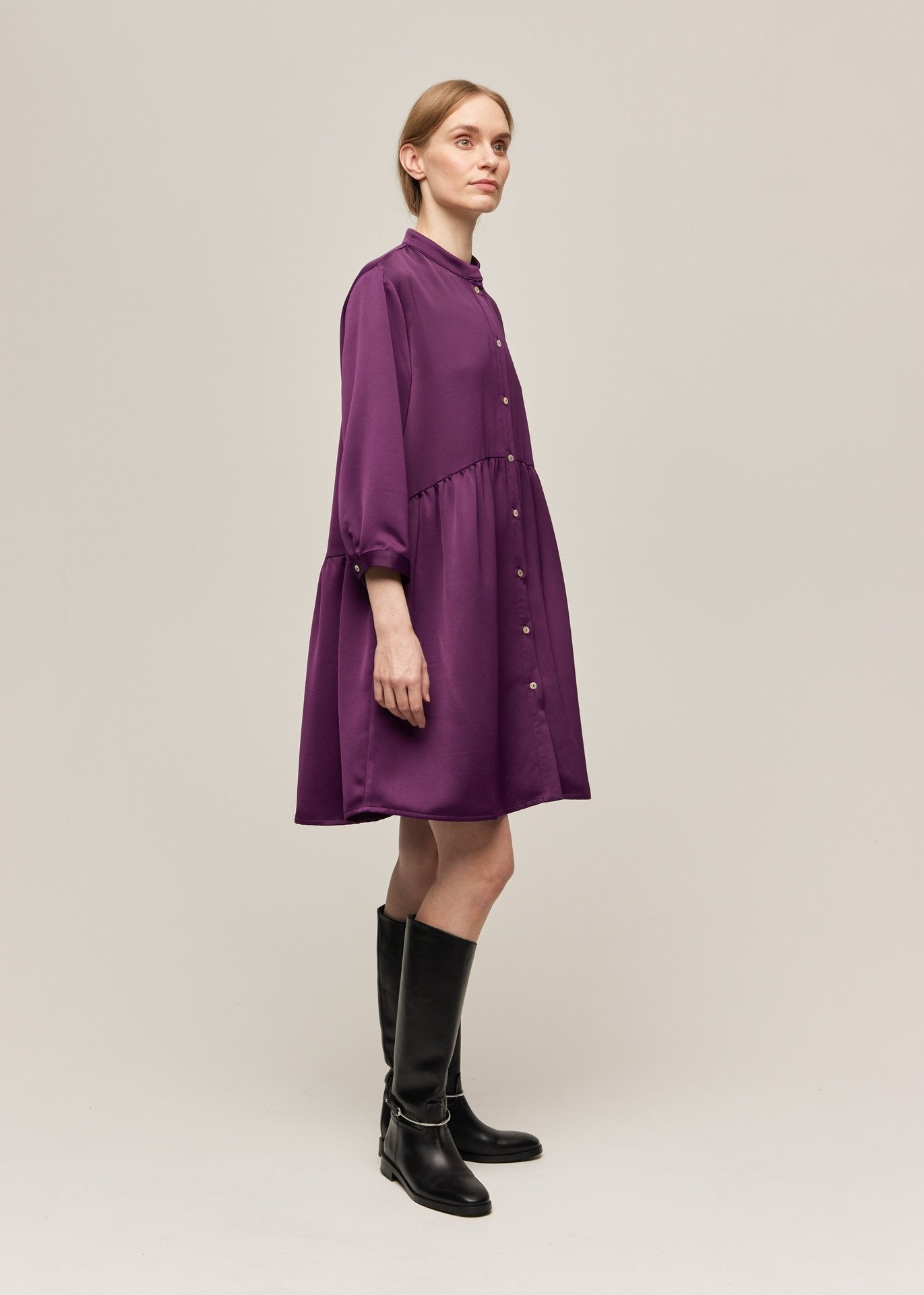 SHIRT DRESS PLUM