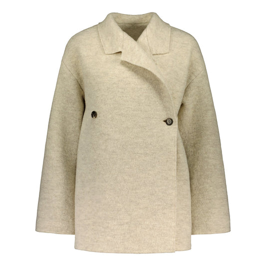 SHORT WOOL COAT BEIGE