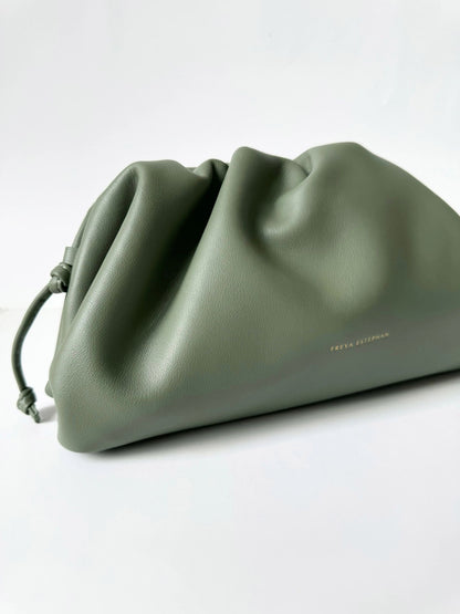 SMALL POUCH WITH STRAP OLIVE GREEN