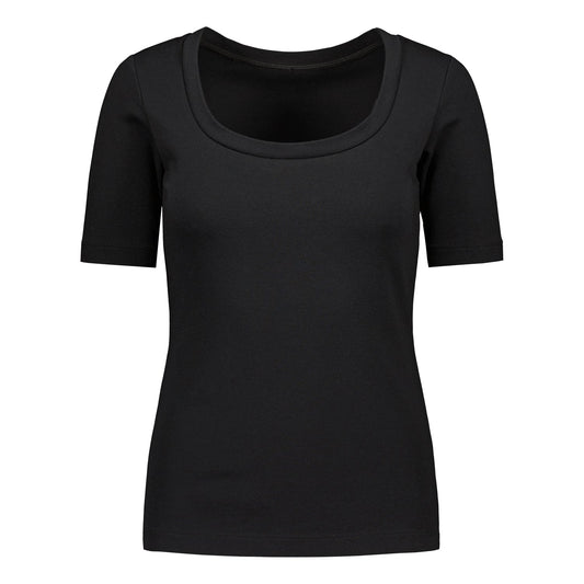 SQUARE NECKLINE T-SHIRT BLACK