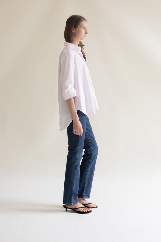CLASSIC SHIRT W/ TWIST SOFT PINK