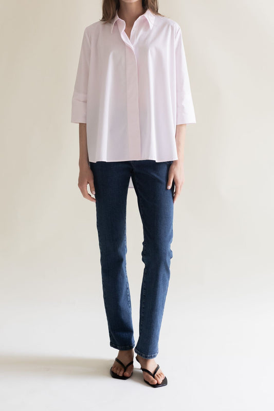 CLASSIC SHIRT W/ TWIST SOFT PINK