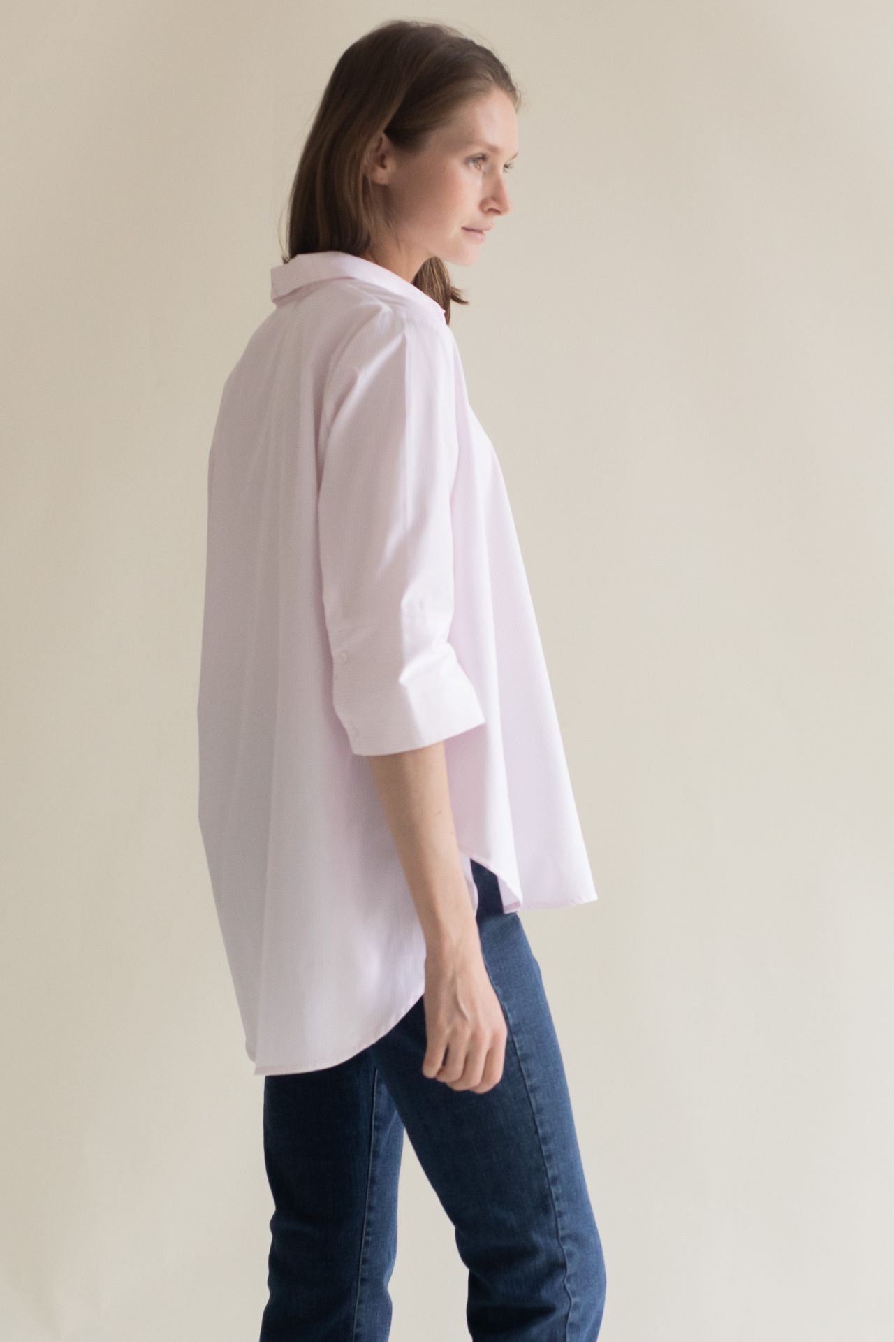 CLASSIC SHIRT W/ TWIST SOFT PINK