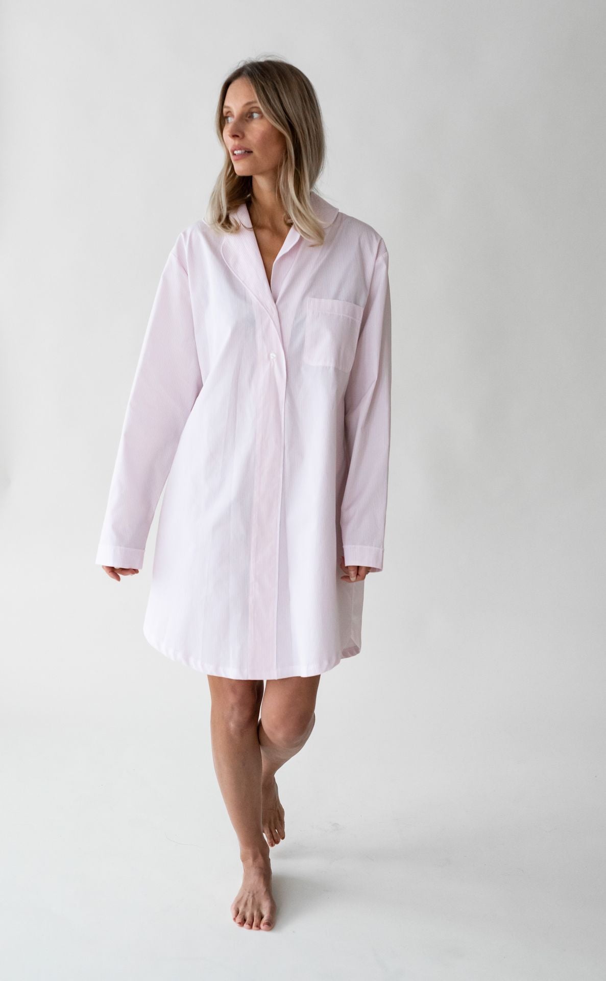 COTTON NIGHTSHIRT PINK/WHITE