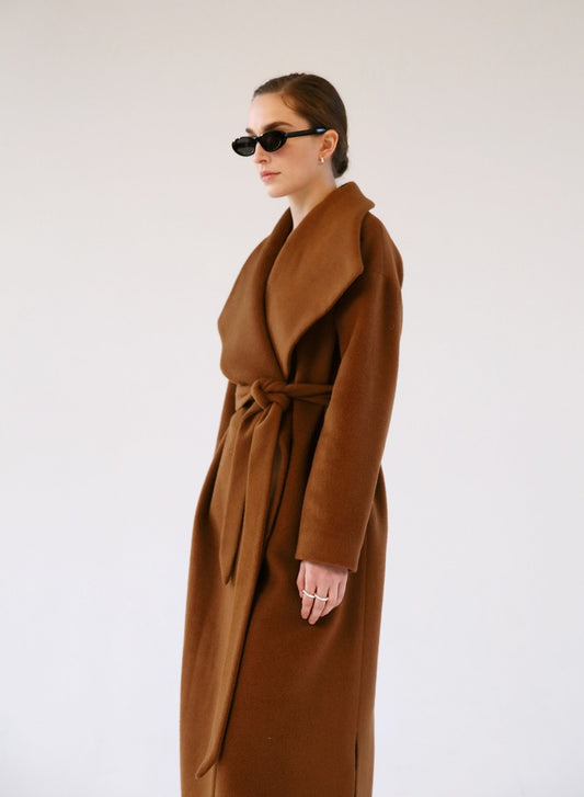 WOOL COAT TOBACCO