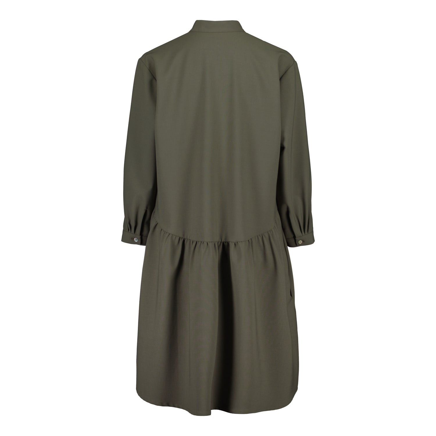 WOOL SHIRT DRESS SAGE