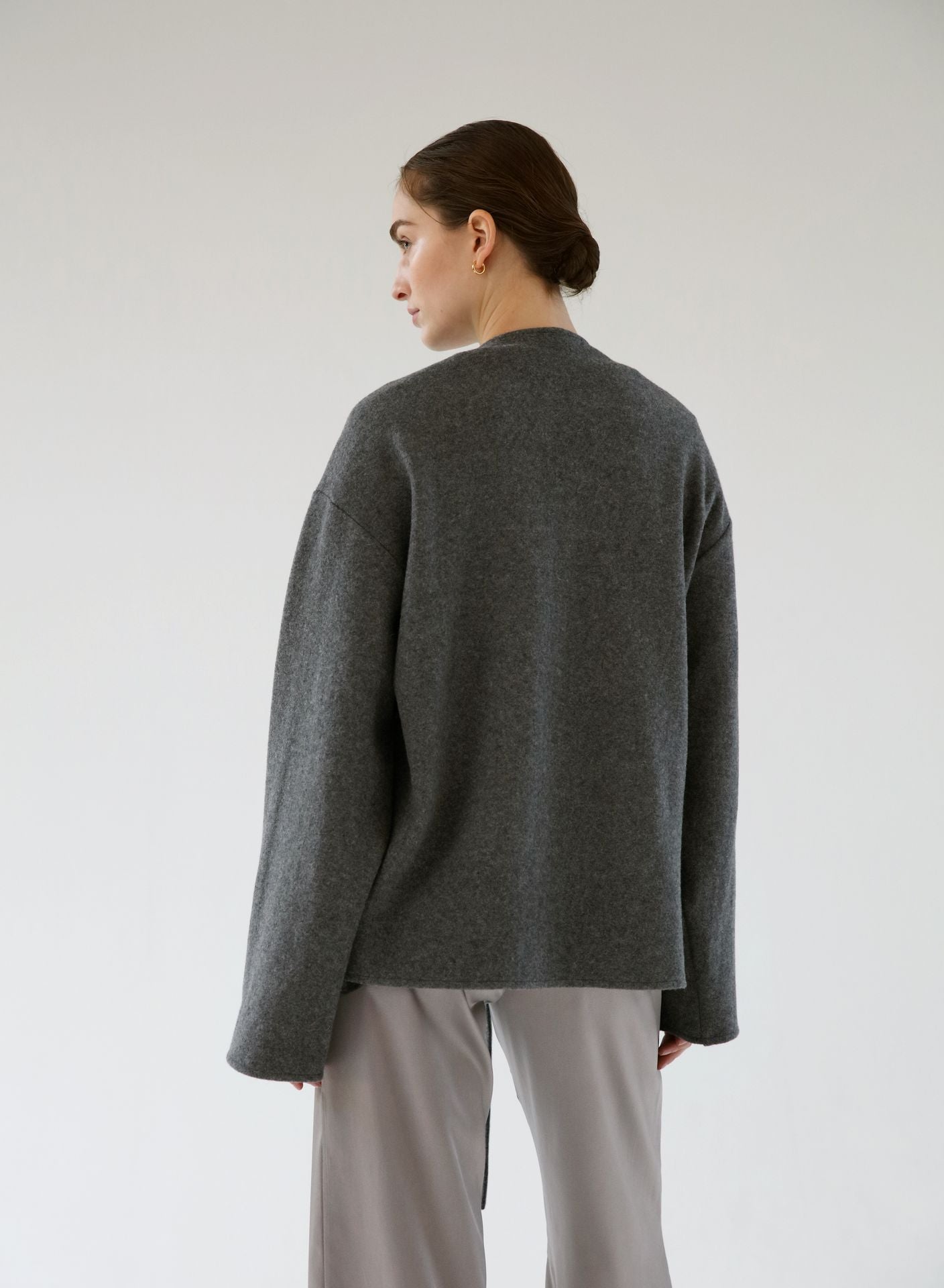 WOOL WRAP COAT GREY