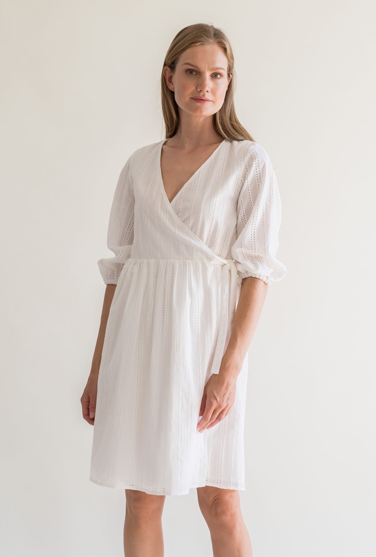 WRAP DRESS BRODERIE ANGLAISE